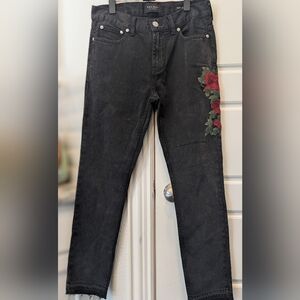 PacSun Rose Embroidered Soft Washed 30*30 Men's Black Jeans
